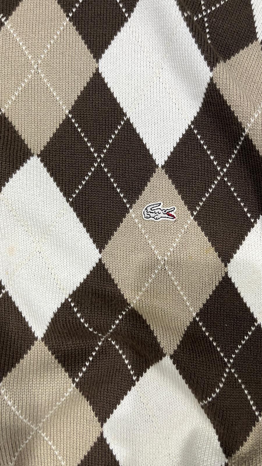 Maglioncino Zip Lacoste a Scacchi  (XXL)