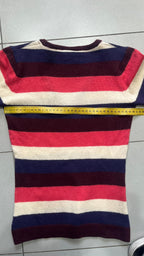 Maglioncino a righe scollo a V Lacoste  (XS)