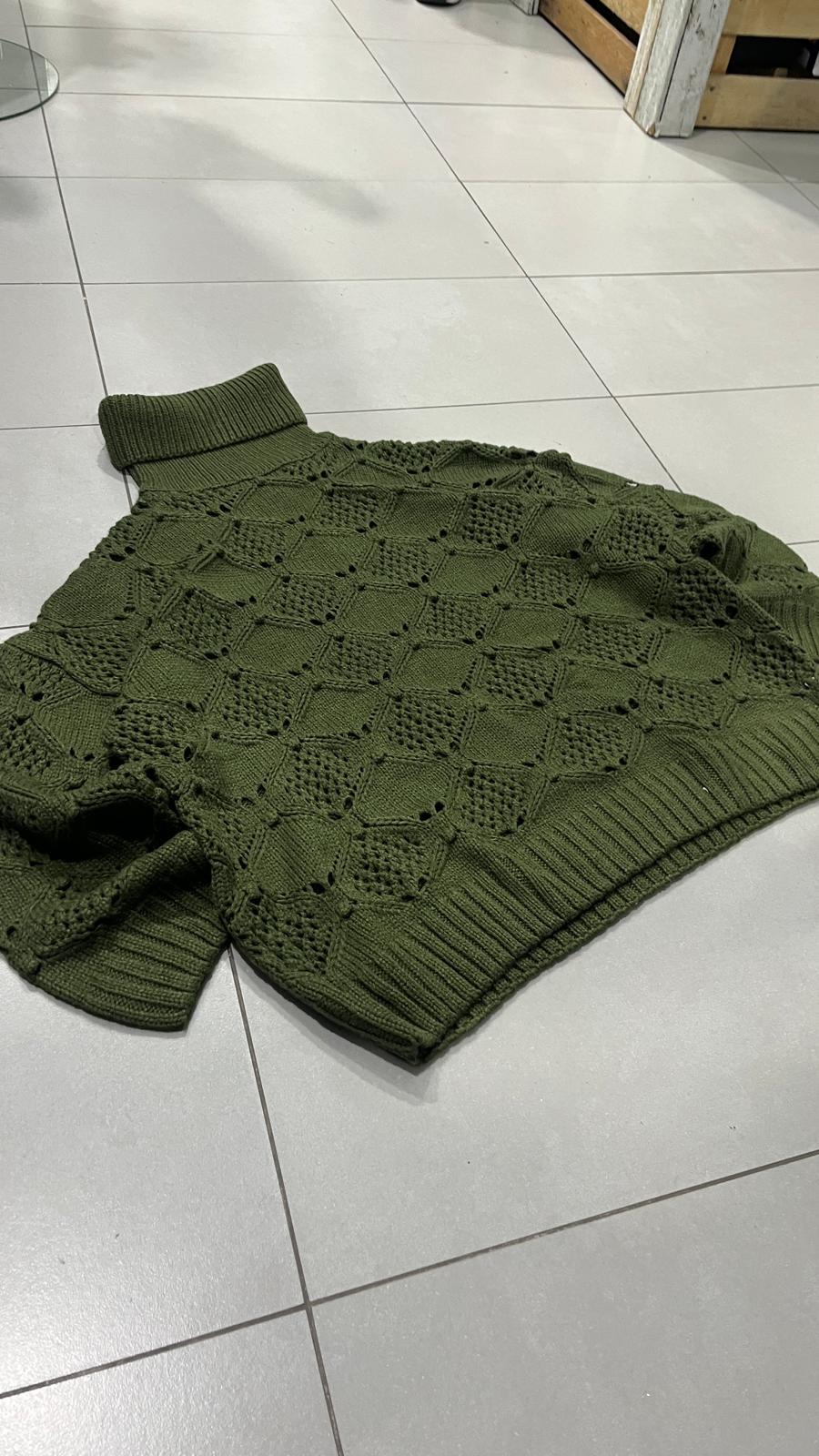 Maglione Vintage Lupetto Collo Alto  (XL)