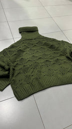 Maglione Vintage Lupetto Collo Alto  (XL)