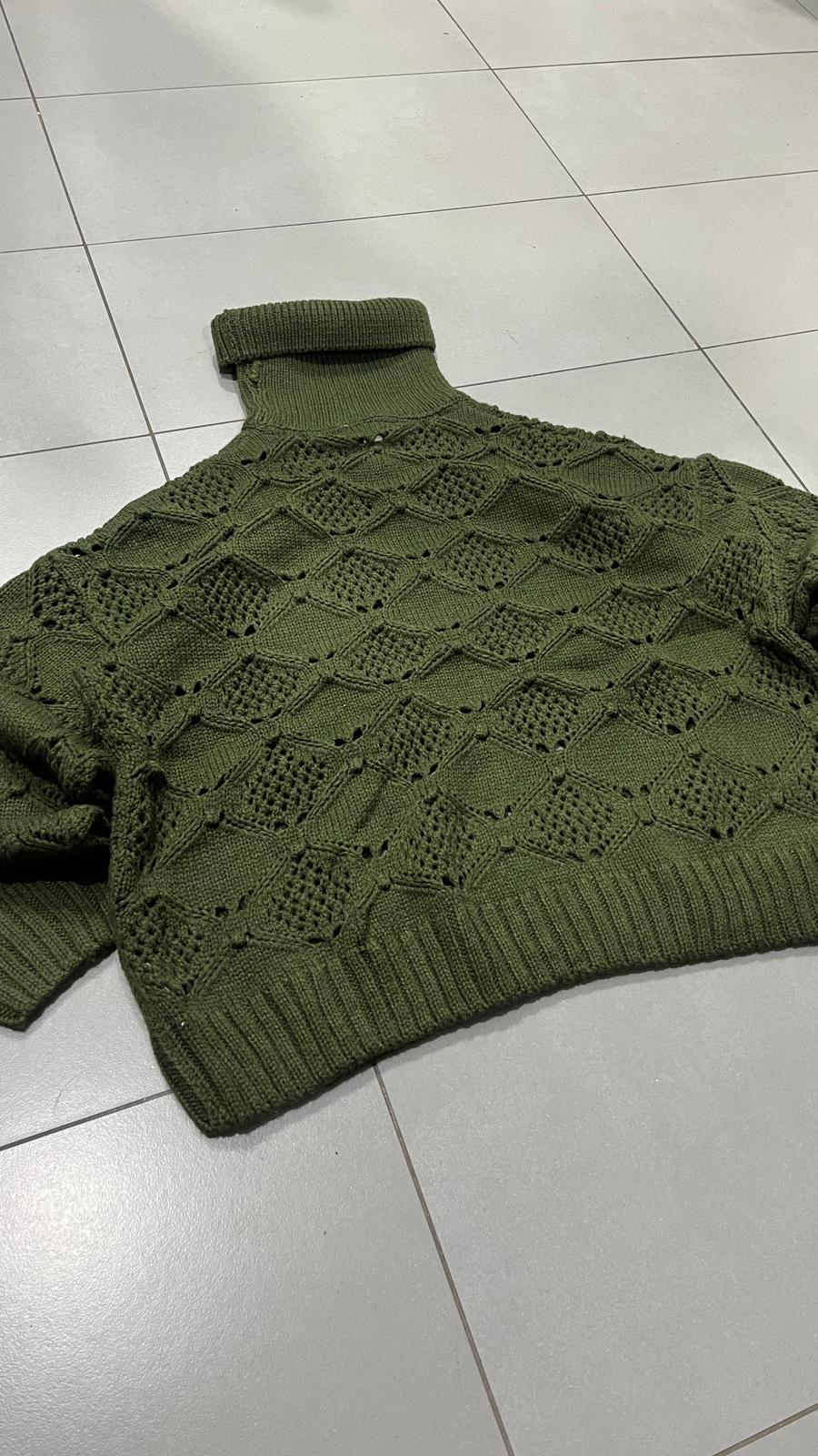 Maglione Vintage Lupetto Collo Alto  (XL)