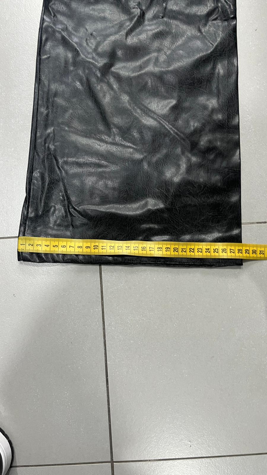 Denim Leather Jeans Bootcut Baggy Fit  (S)