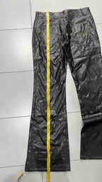 Denim Leather Jeans Bootcut Baggy Fit  (S)