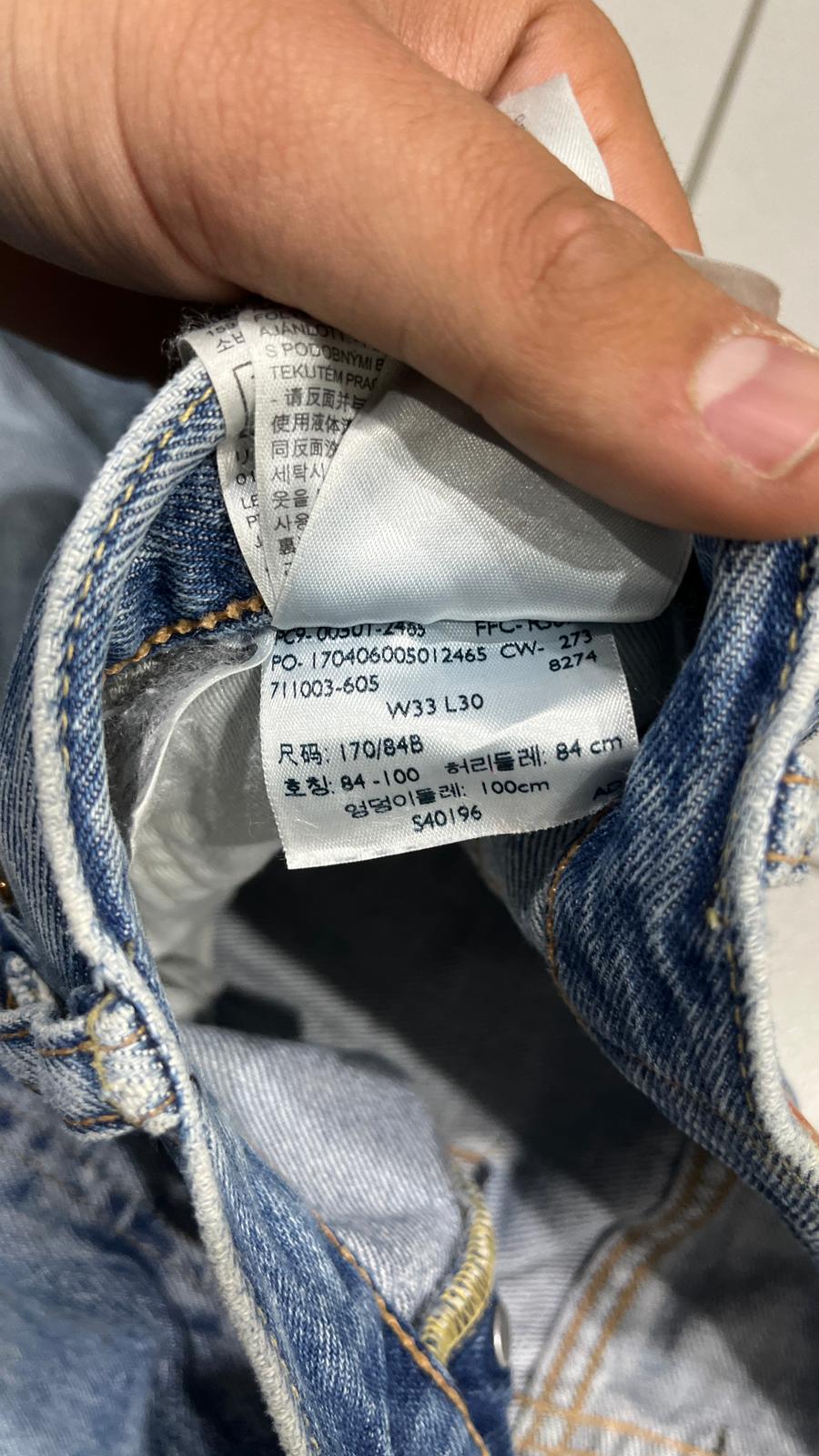 Denim Levis 501 Washed Straight Fit  (M)