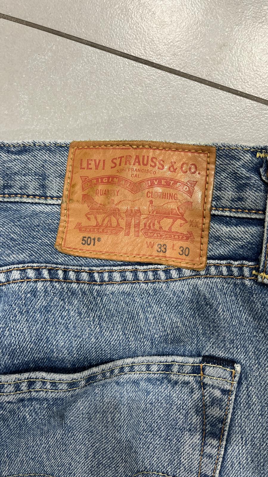 Denim Levis 501 Washed Straight Fit  (M)