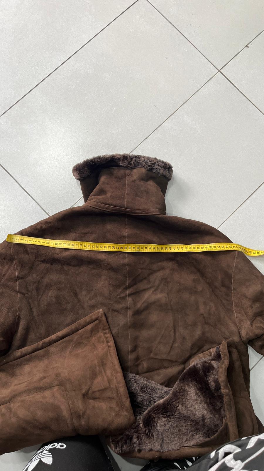 Montone in Vera Pelle di Renna Marrone a Collo Alto (XL)
