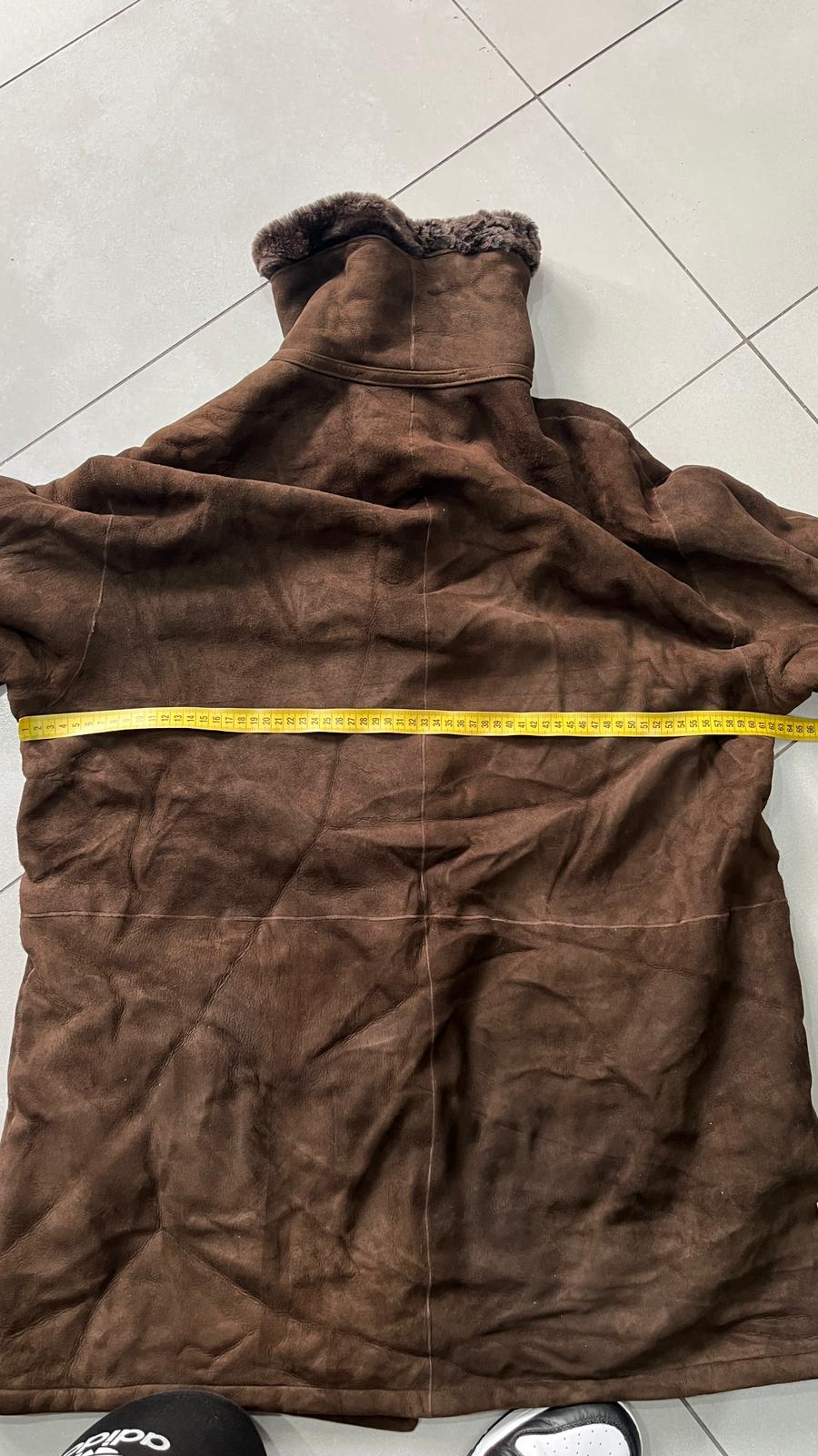 Montone in Vera Pelle di Renna Marrone a Collo Alto (XL)