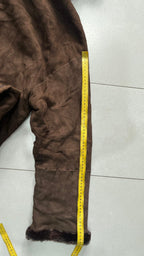 Montone in Vera Pelle di Renna Marrone a Collo Alto (XL)