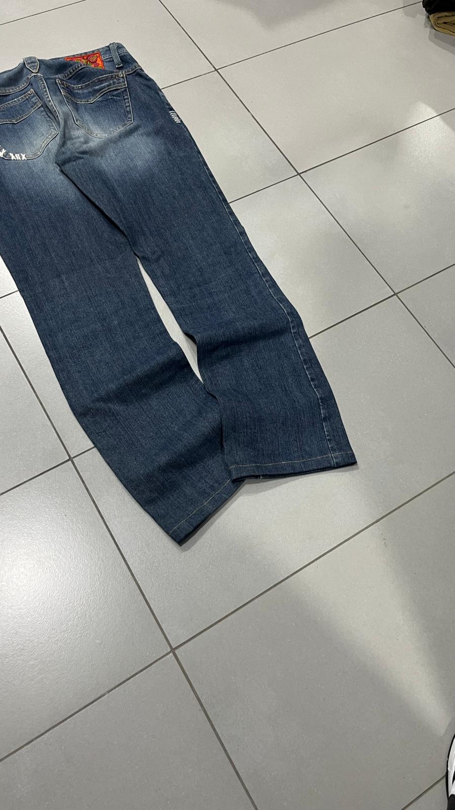 Denim Jeans Embroidered Straight Fit  (M)