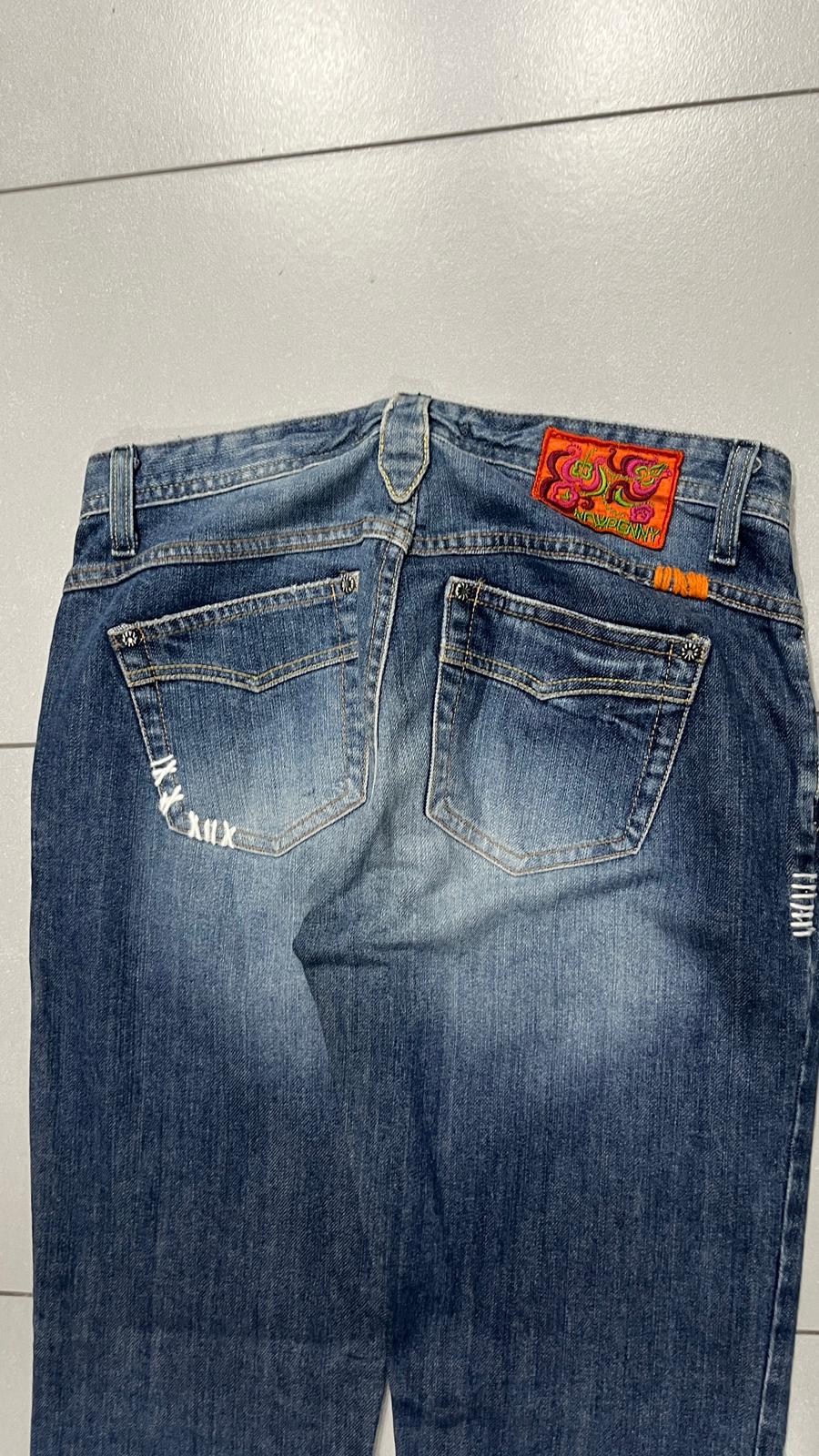 Denim Jeans Embroidered Straight Fit  (M)