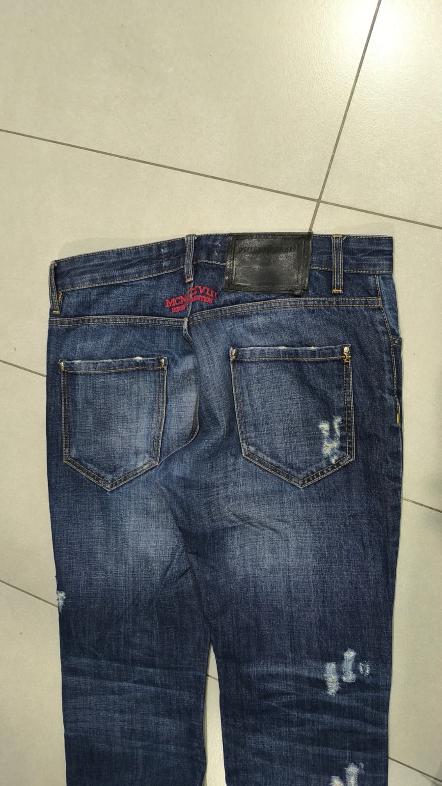 Denim Philipp Plein Embroidered Red  (M)