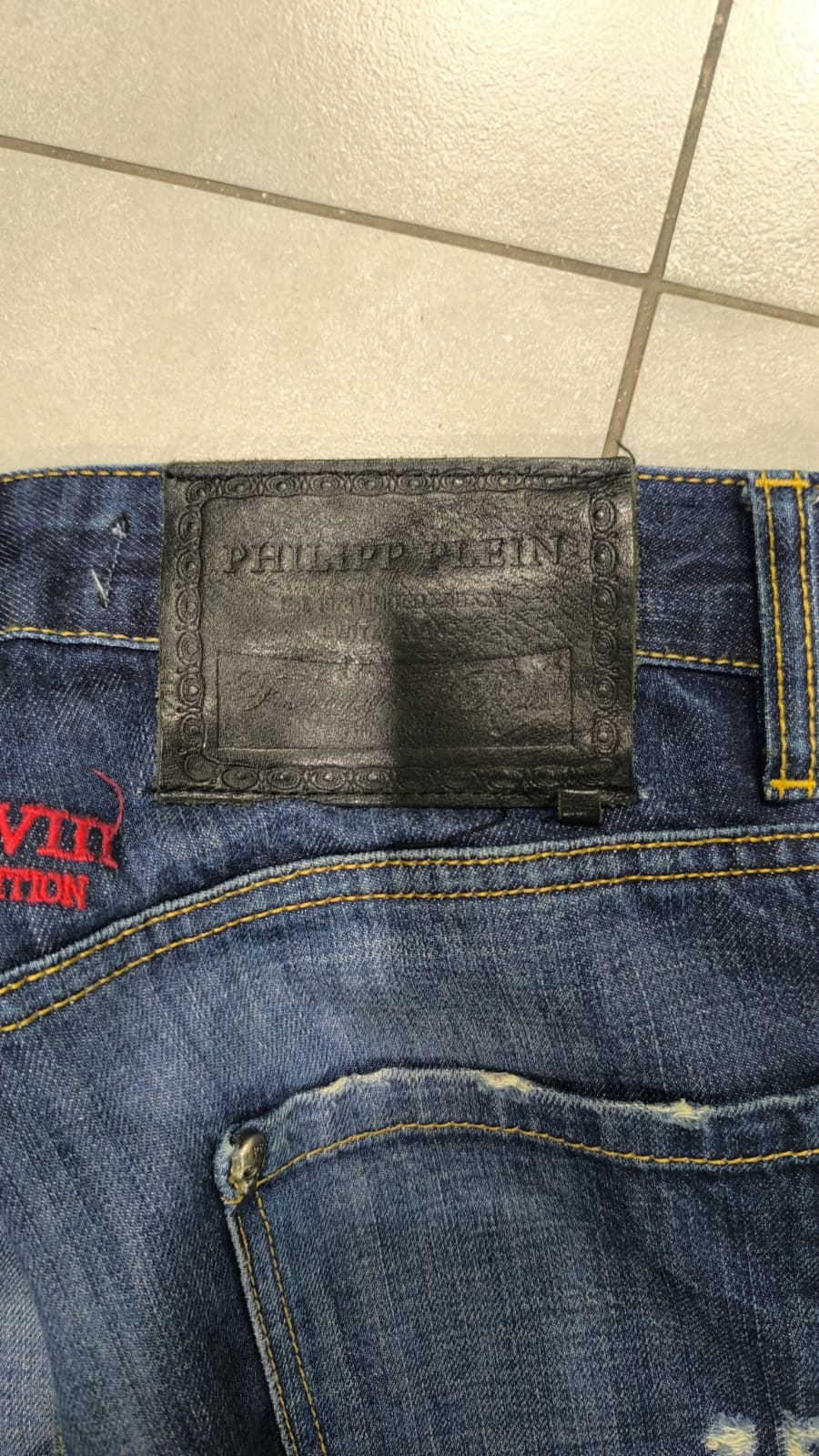 Denim Philipp Plein Embroidered Red  (M)