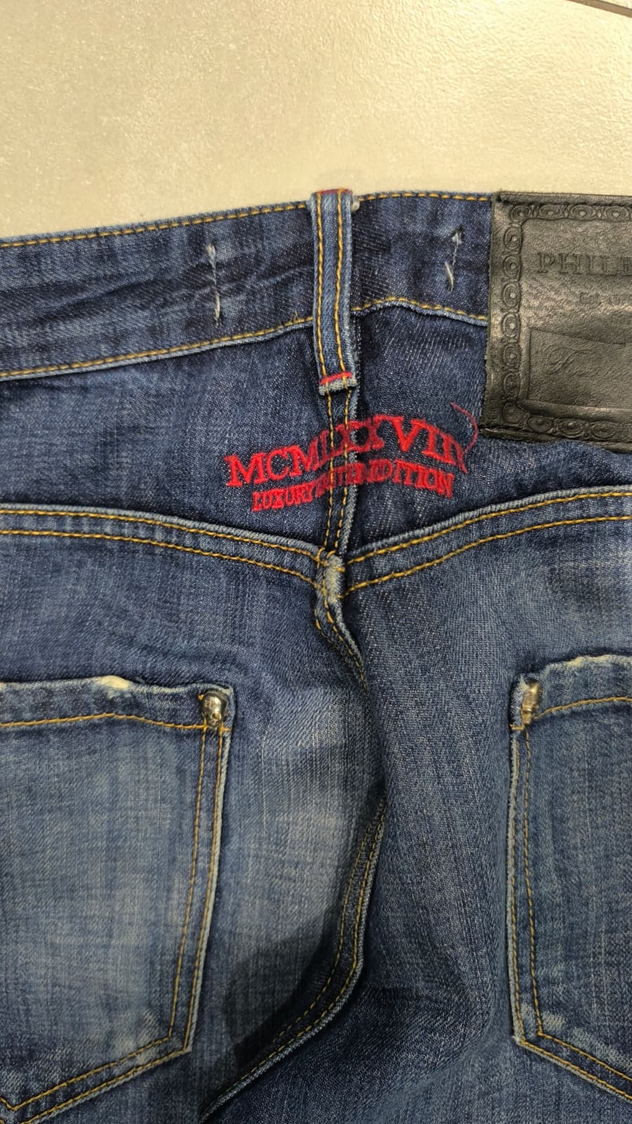Denim Philipp Plein Embroidered Red  (M)