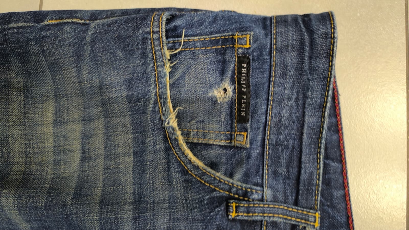 Denim Philipp Plein Embroidered Red  (M)