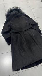 Cappotto Lungo con Pelliccia Pelle Scamosciata (M)