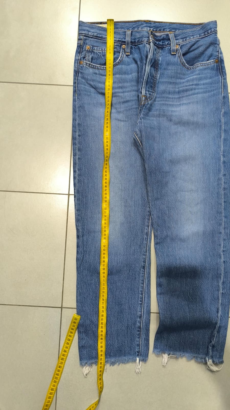 Denim Levis 501 Sfrangiato Straight Fit  (S)