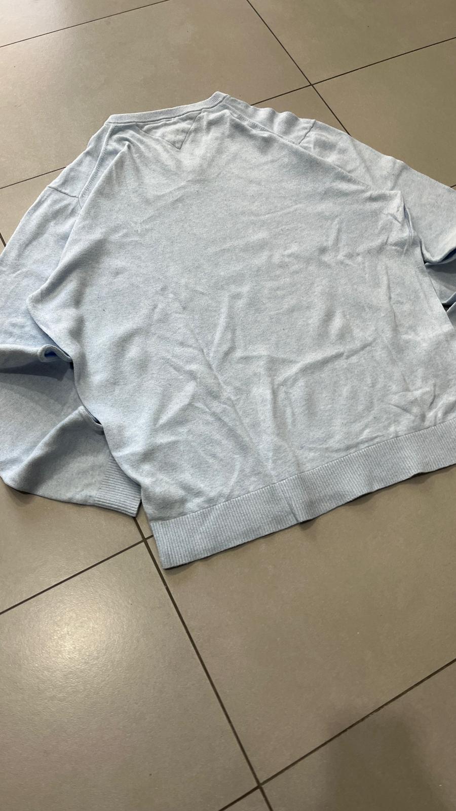 Maglione Tommy Hilfiger Azzurro Scollo a V (XXL)