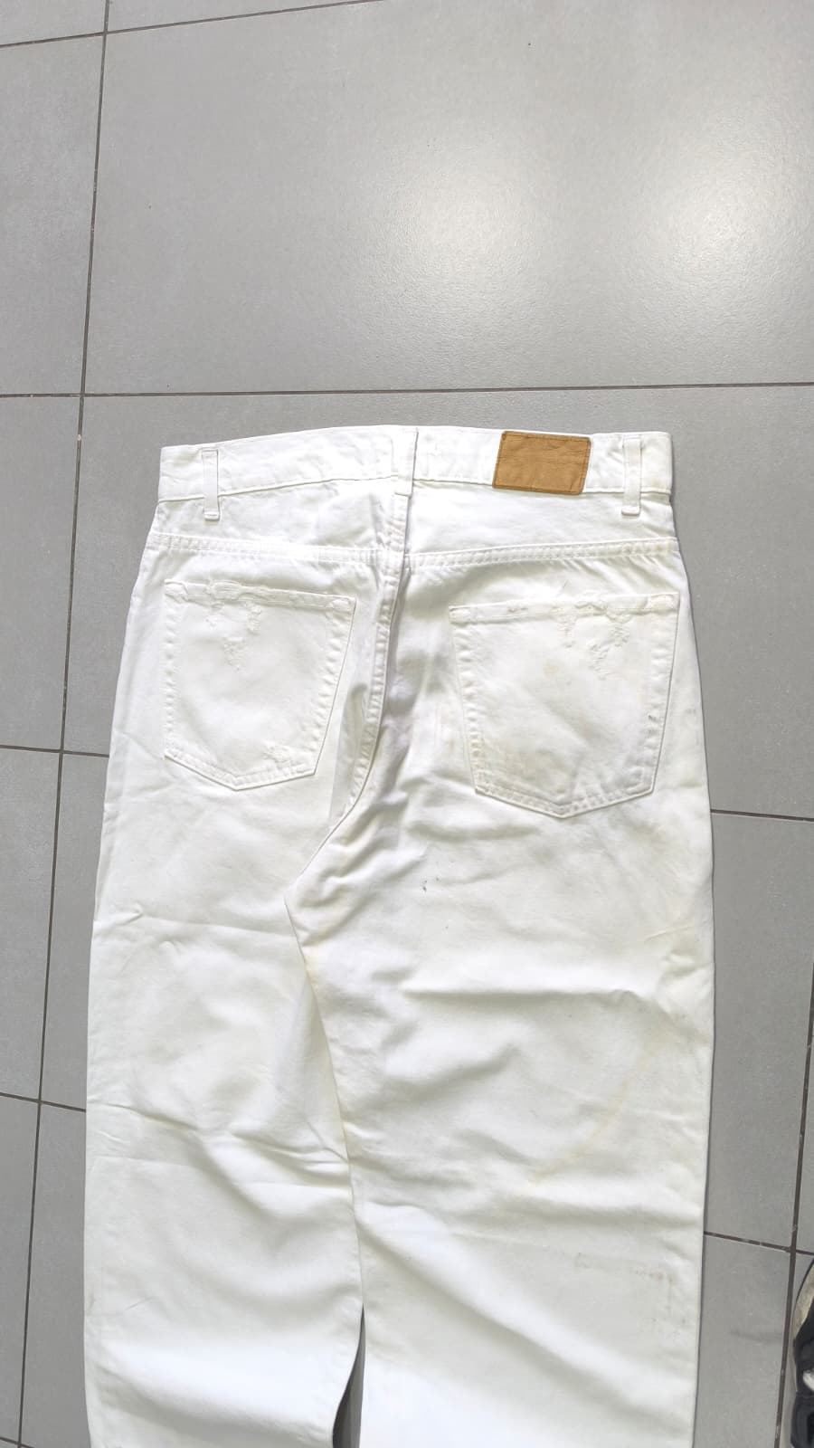 Denim Jeans White Baggy Fit (M)