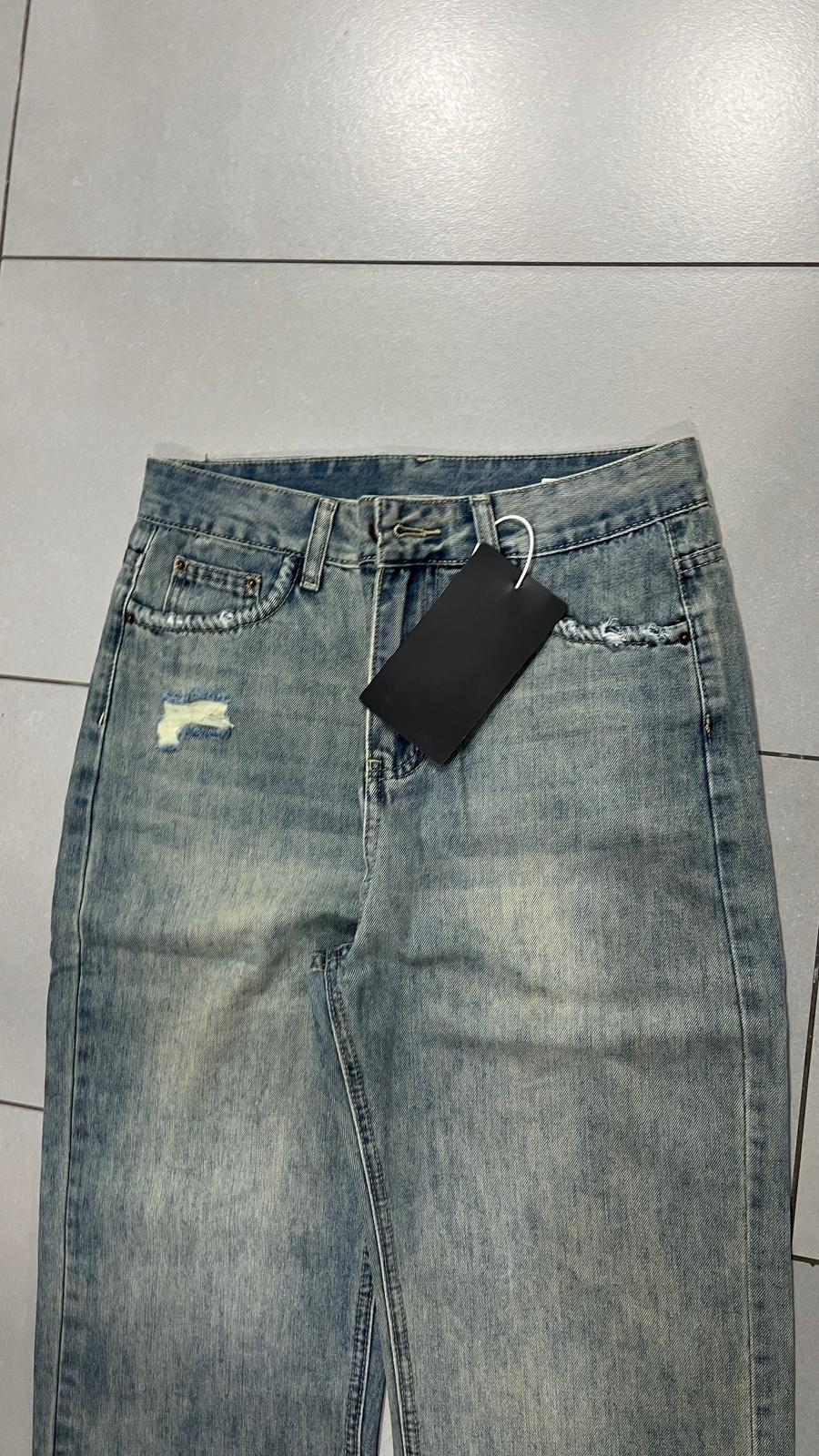 Denim Jeans Stone Wash Baggy Fit (S)