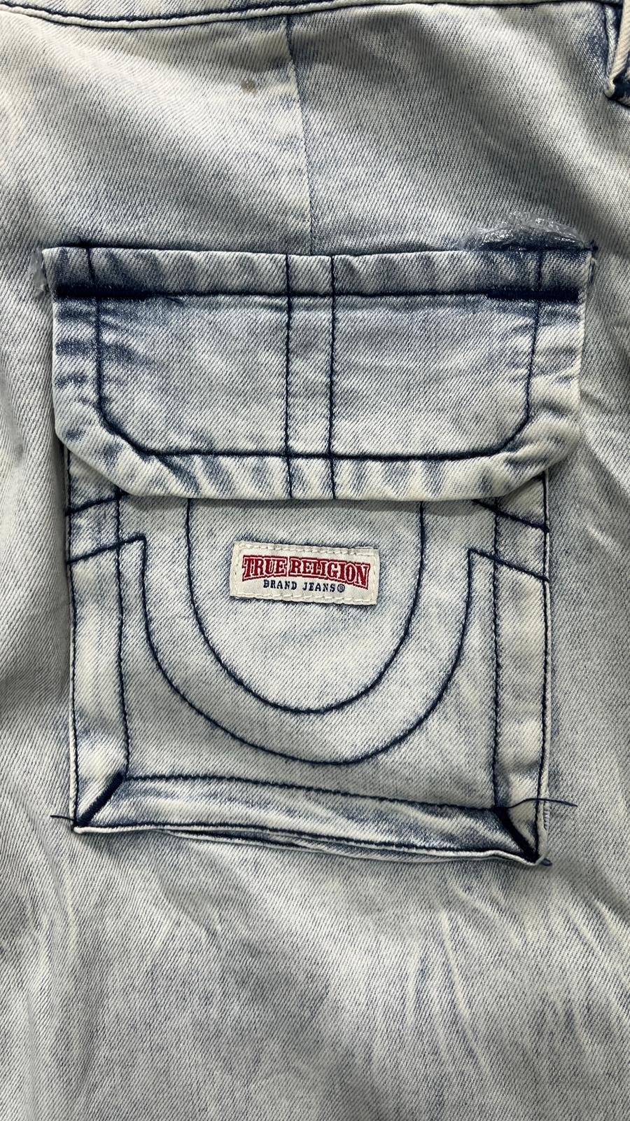 Denim Cargo Jeans True Religion Baggy Fit Light Blue (S)