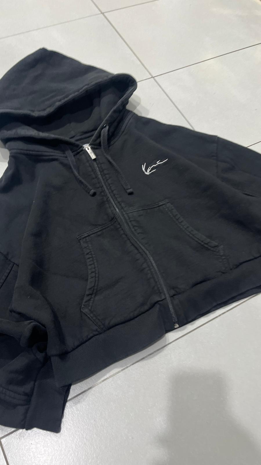 Felpa Karl Kani Crop da Donna Nera (L)