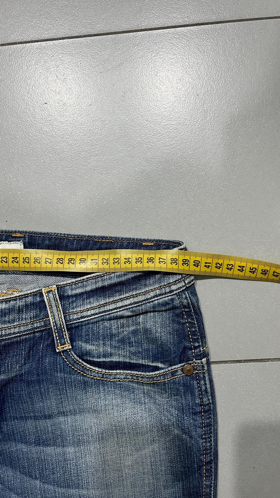 Denim Jeans Low Waist Restart Straight Fit Embroidered (S)