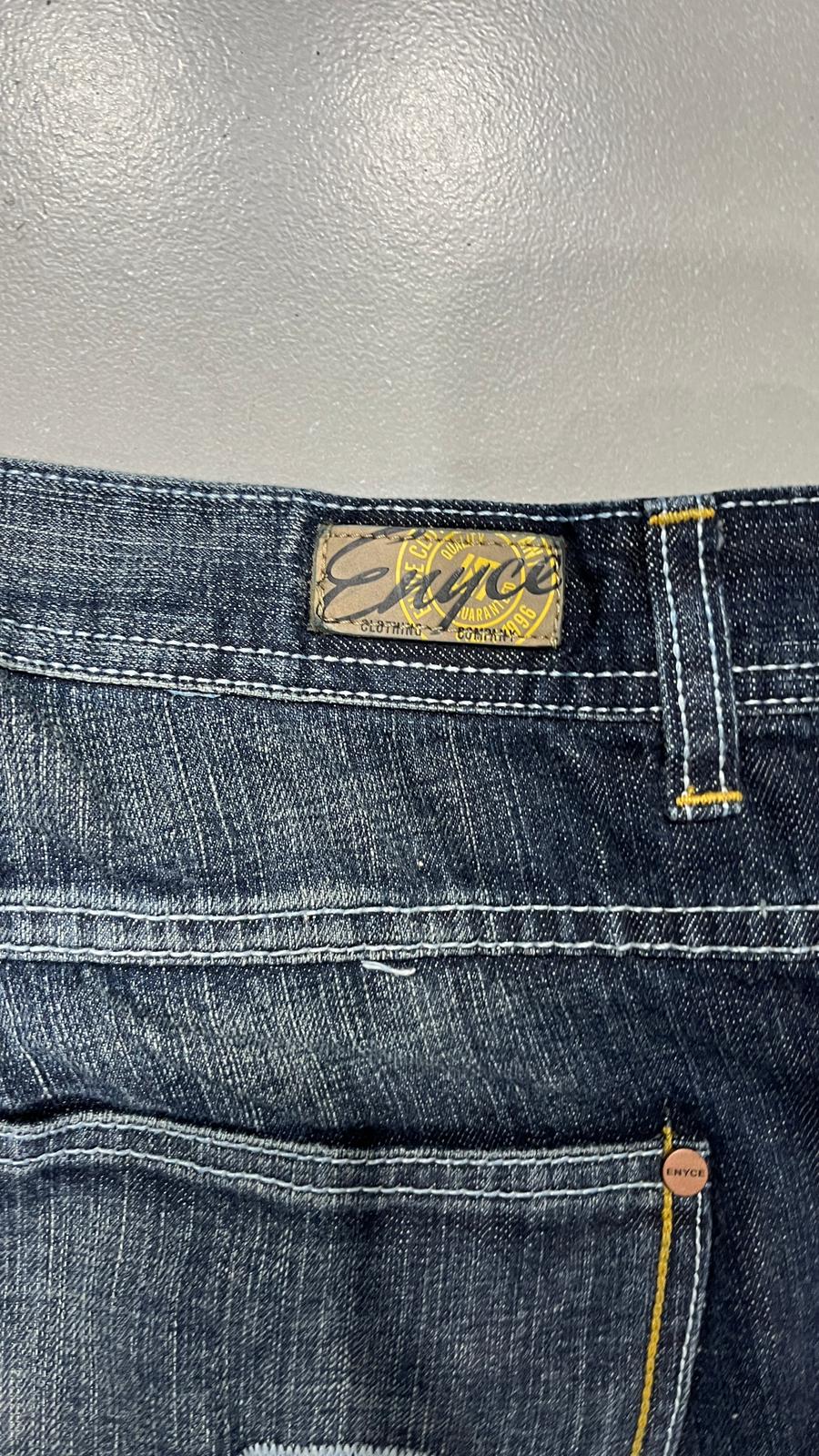 Denim Jeans Enyce Embroidered Washed Baggy Fit (M)
