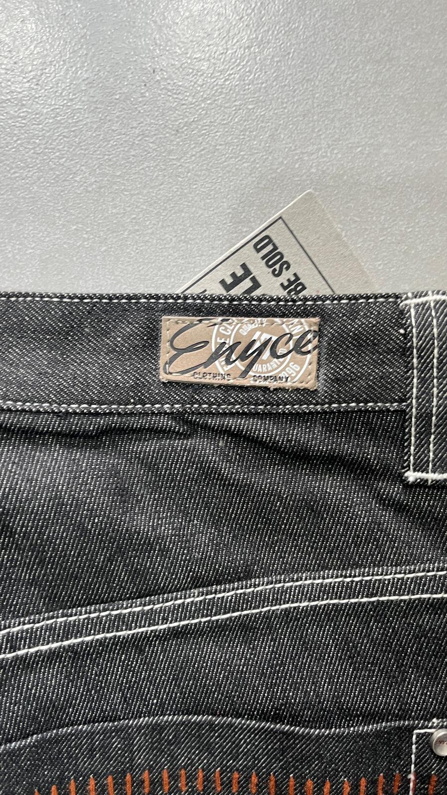Denim Black Jeans Embroidered Enyce Baggy Fit (XL)