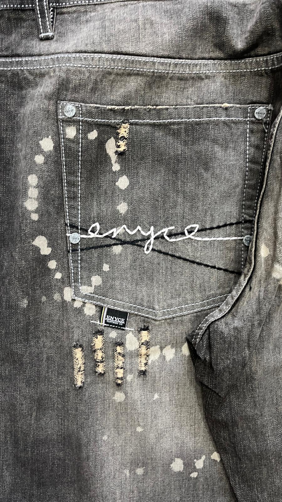 Denim Jeans Enyce Black Painted Baggy Fit (XL)