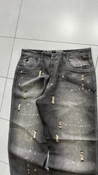 Denim Jeans Enyce Black Painted Baggy Fit (XL)