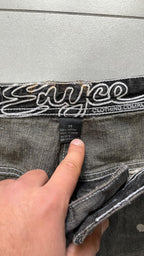 Denim Jeans Enyce Black Painted Baggy Fit (XL)