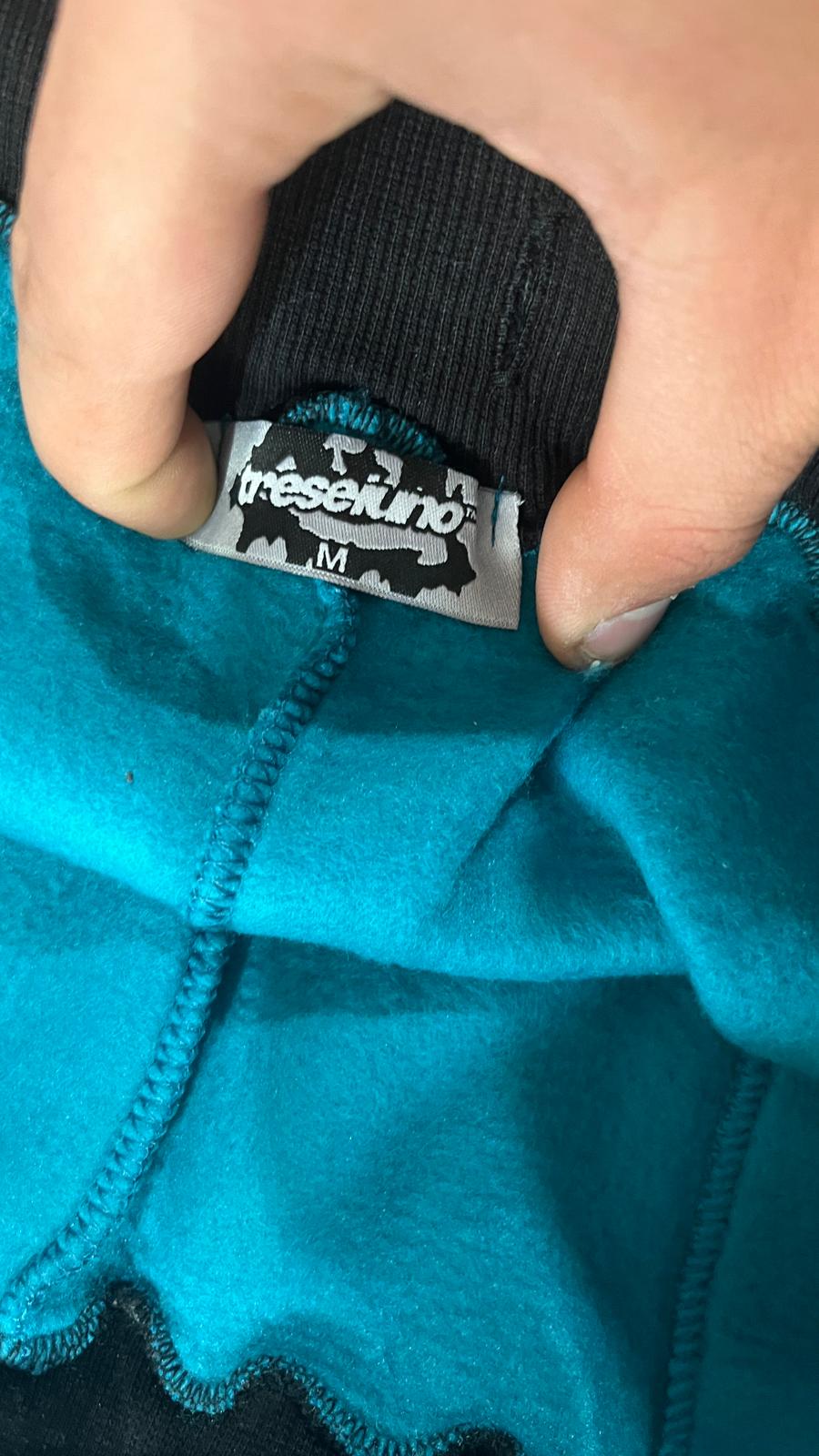 Tuta Completa Blu Cotton TrackSuit Baggy Fit Hoodie (M)