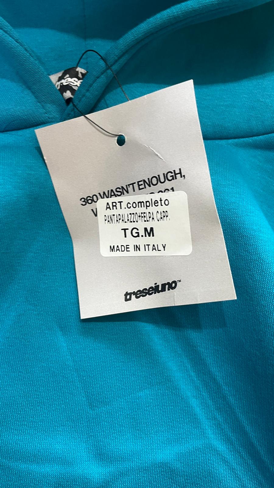 Tuta Completa Blu Cotton TrackSuit Baggy Fit Hoodie (M)