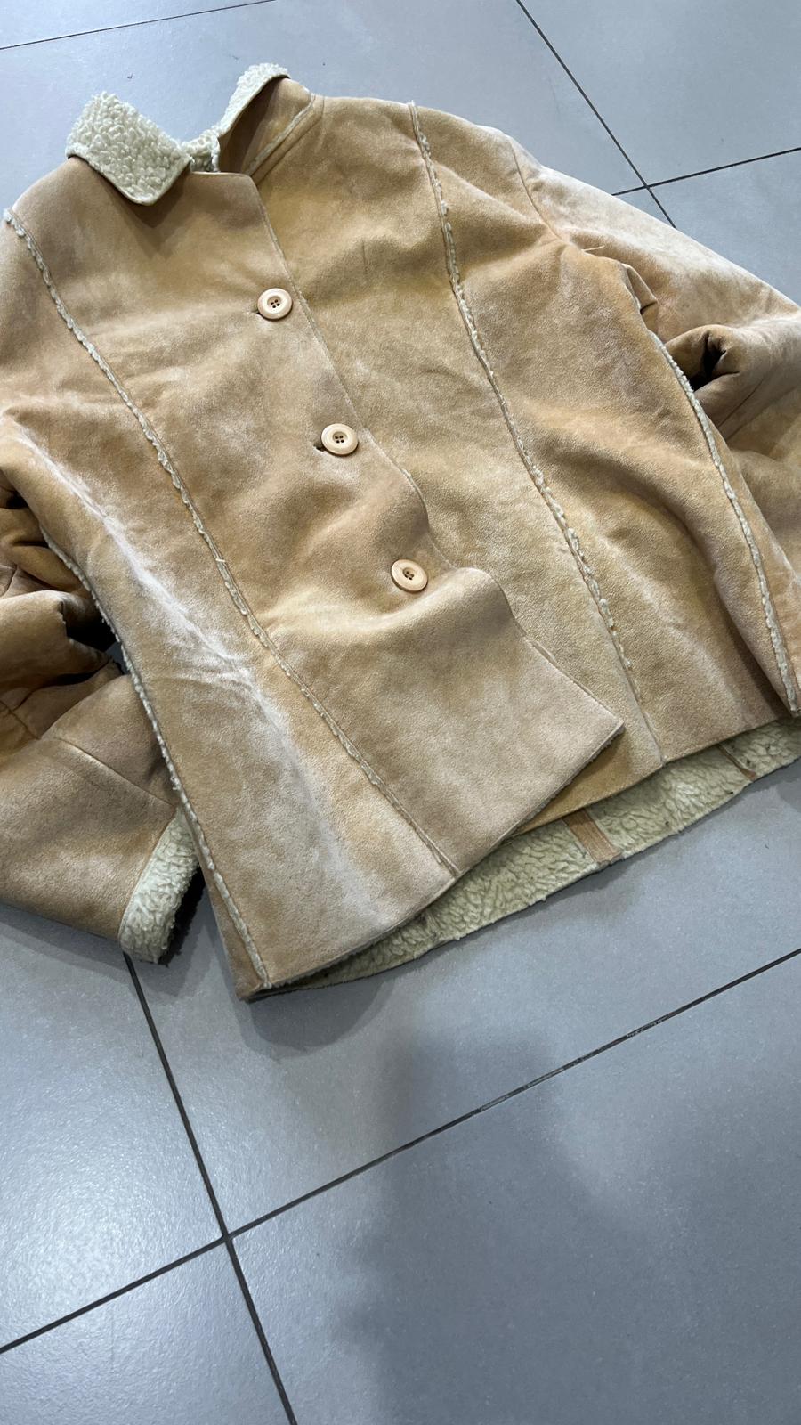 Montone Corto con Pelliccia in Vera Pelle di Renna (XL)