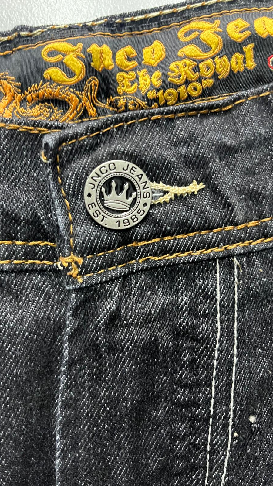 Denim JNCO Jeans Original Super Baggy Fit Embroidered American Hip-Hop (L)