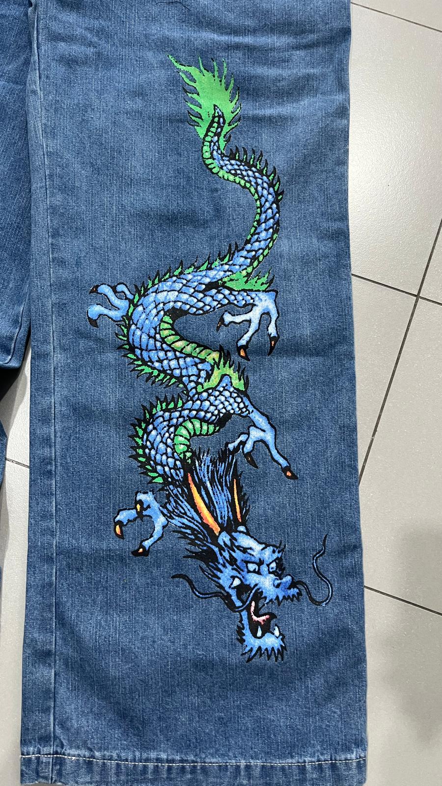 Denim JNCO Jeans Original Super Baggy Fit Embroidered American Hip-Hop (M)