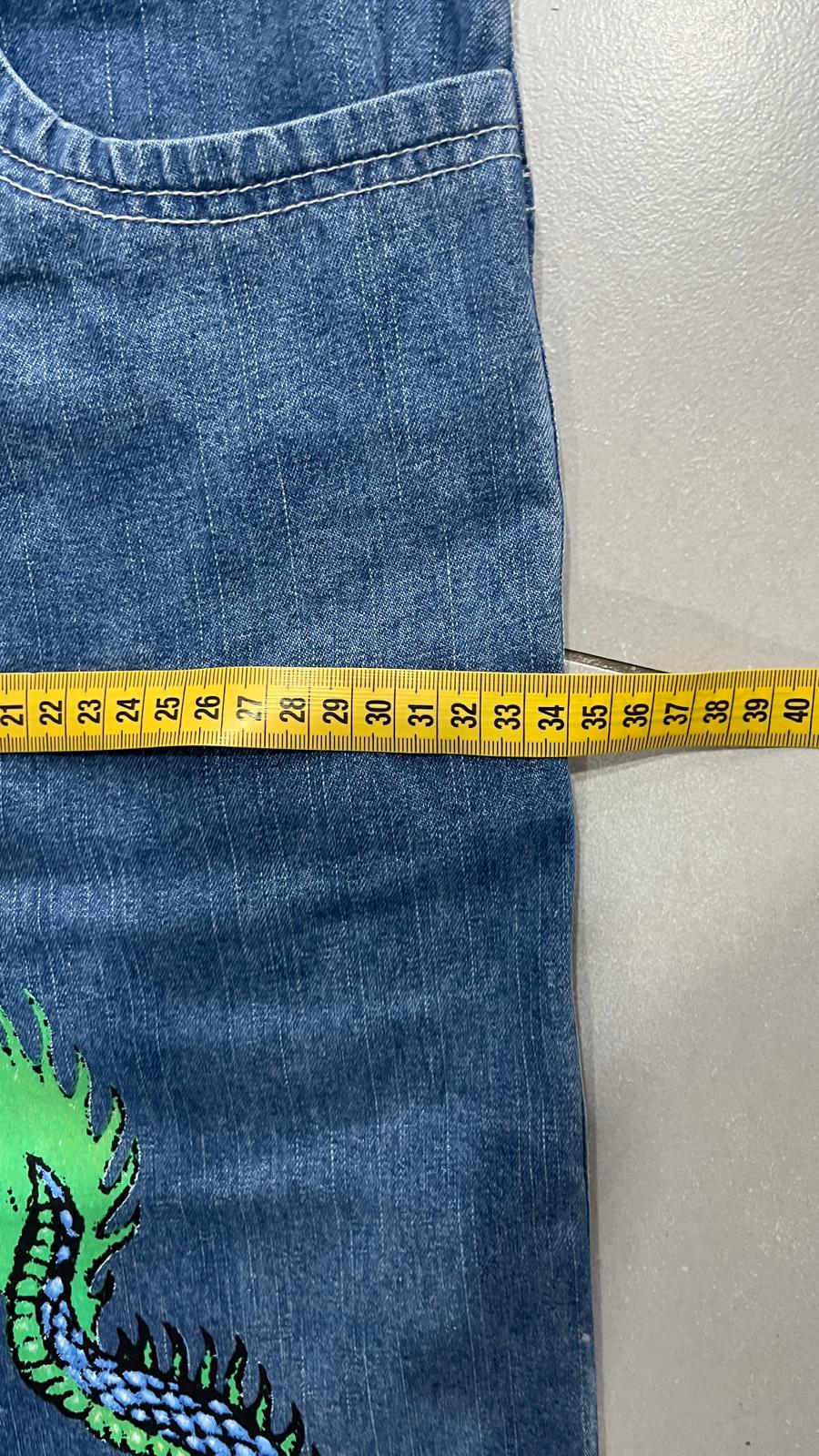 Denim JNCO Jeans Original Super Baggy Fit Embroidered American Hip-Hop (M)