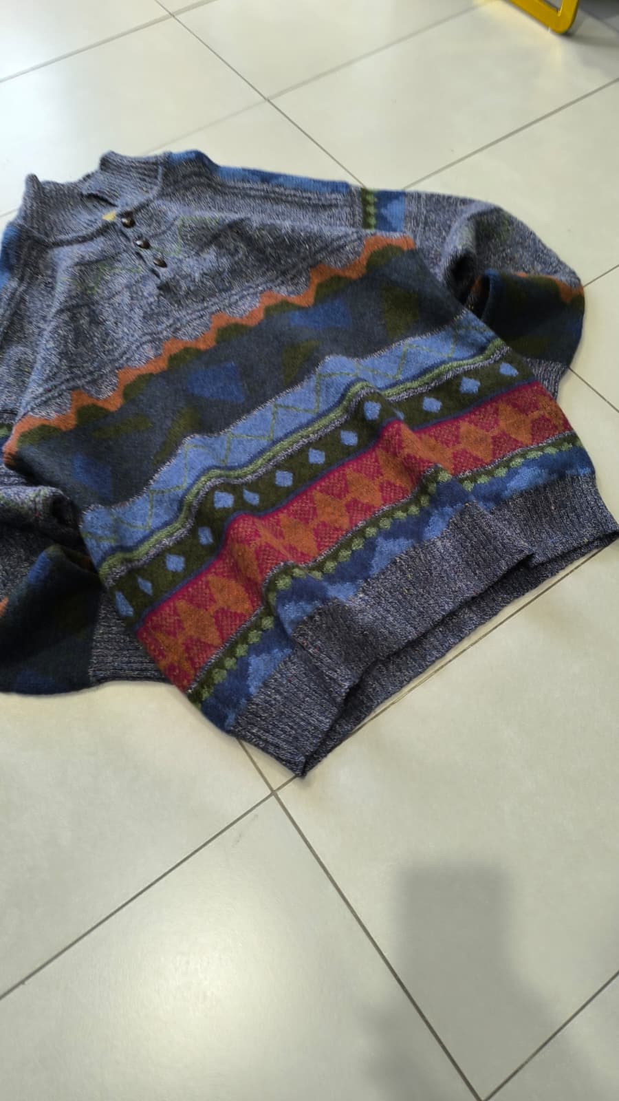 Maglione Vintage Colorato in Lana Vergine (XXL)