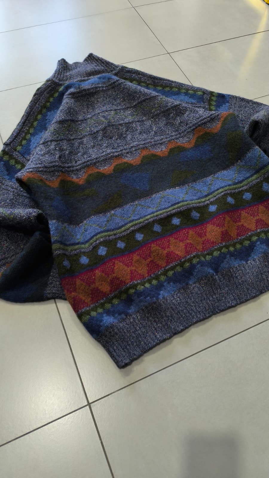 Maglione Vintage Colorato in Lana Vergine (XXL)