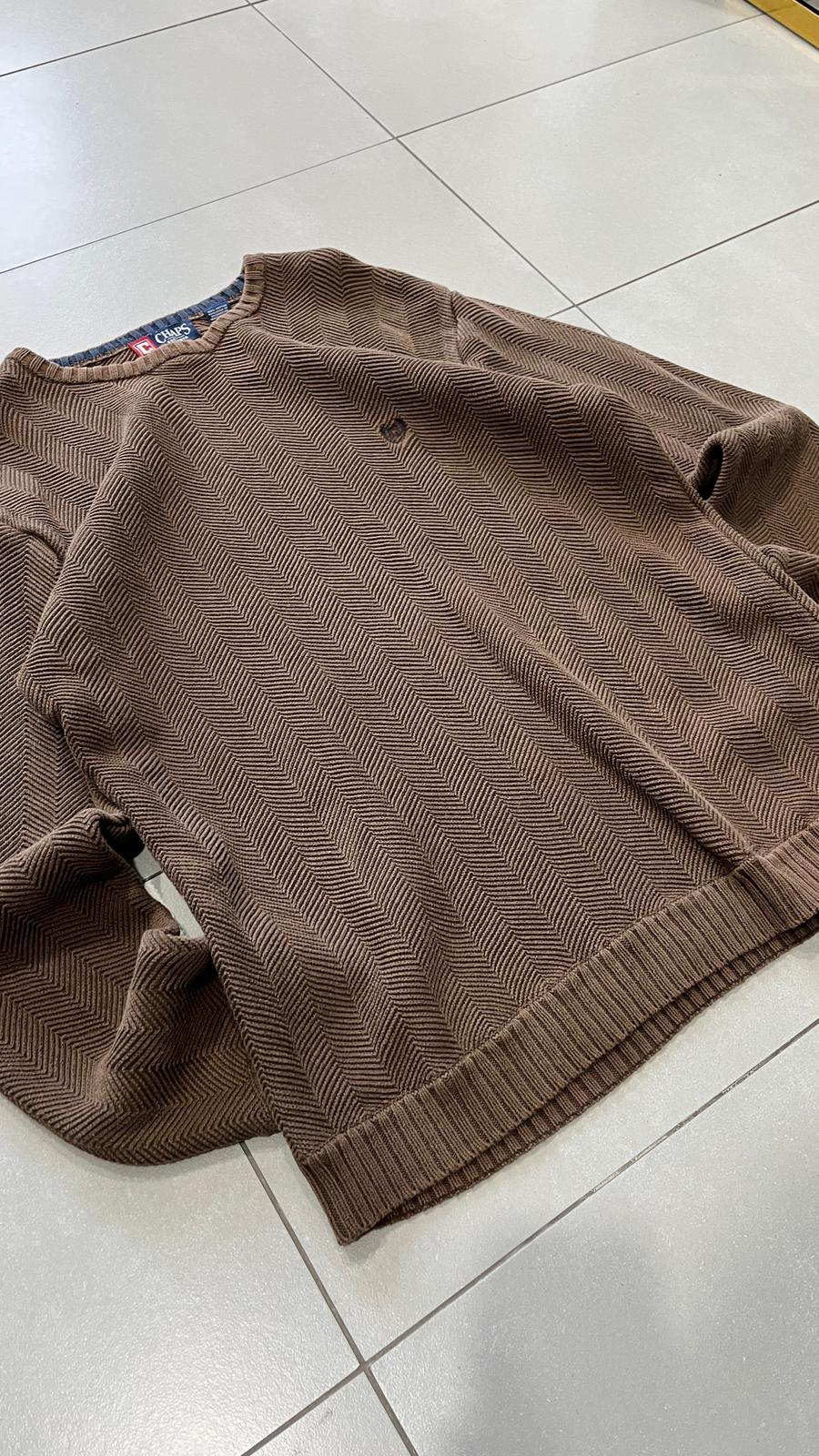 Maglione Spesso Ralph Lauren Chaps Marrone con Ricamo (L)