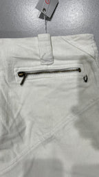 Silk Pants White Baggy Fit Low Waist (M)