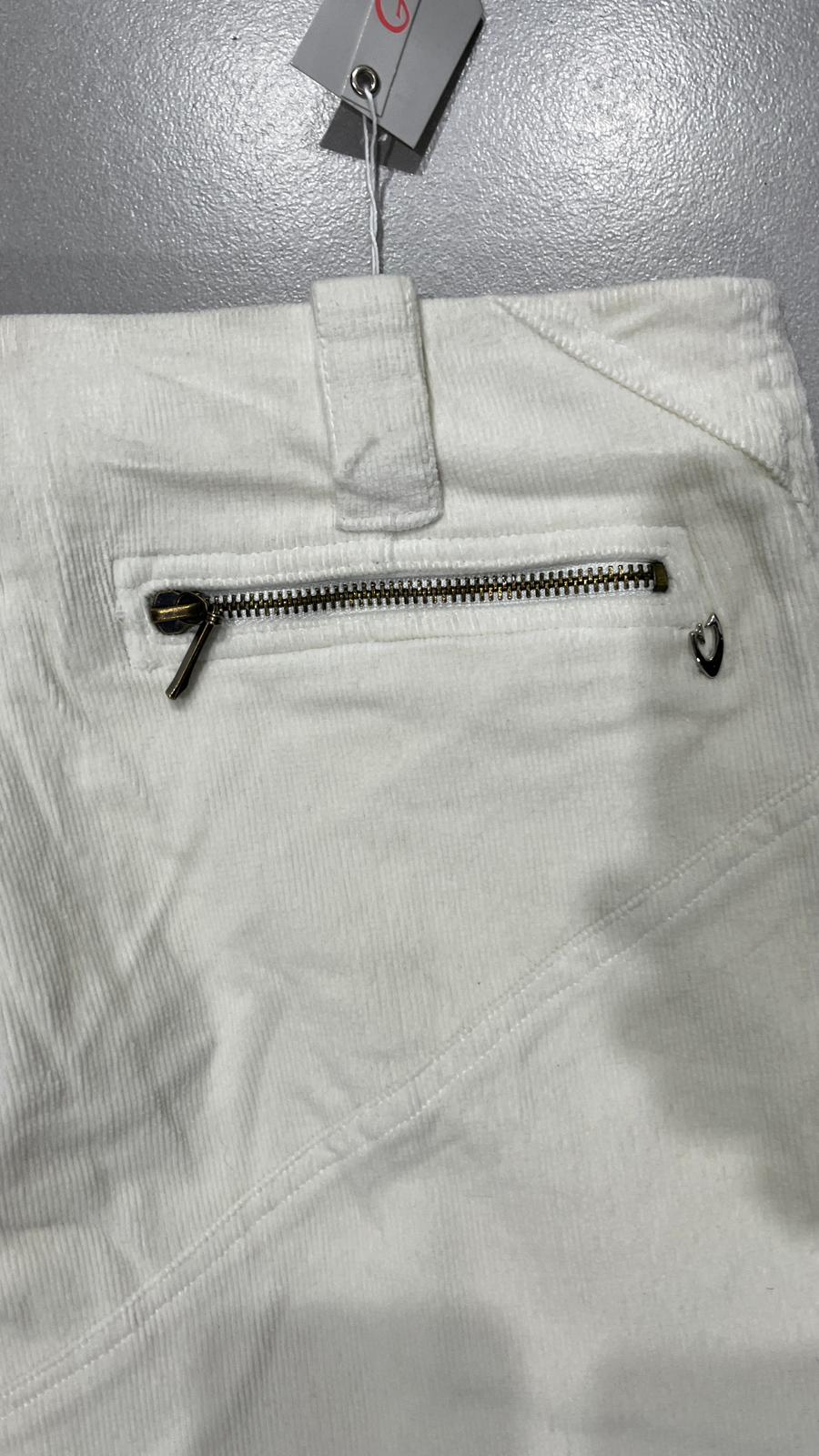 Silk Pants White Baggy Fit Low Waist (M)