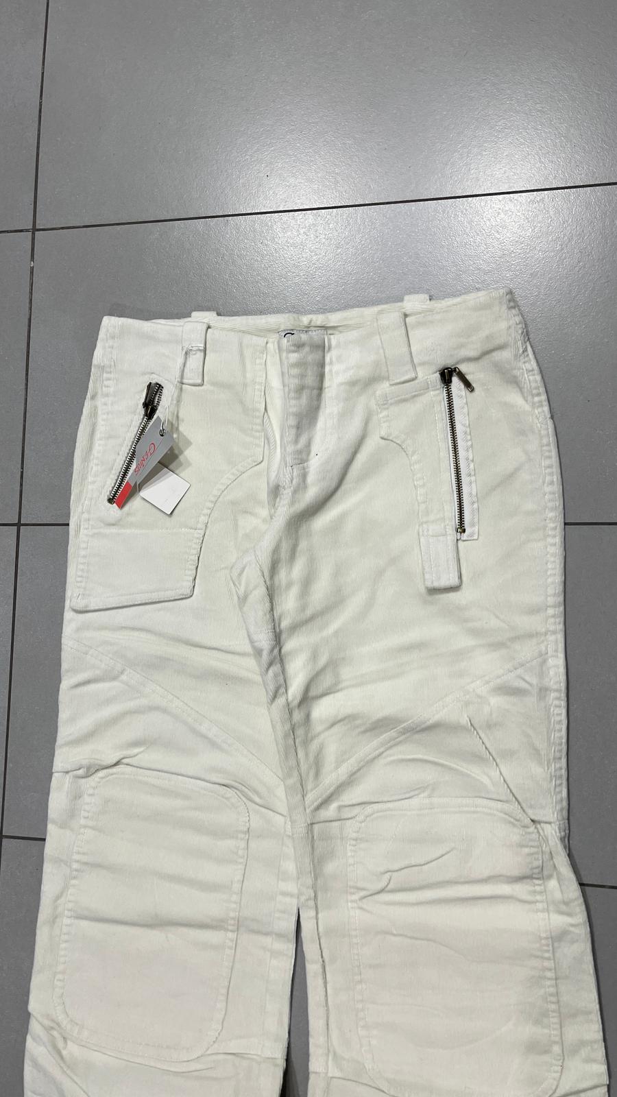 Silk Pants White Baggy Fit Low Waist (M)