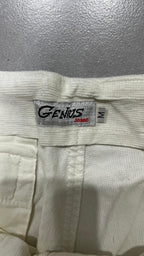 Silk Pants White Baggy Fit Low Waist (M)