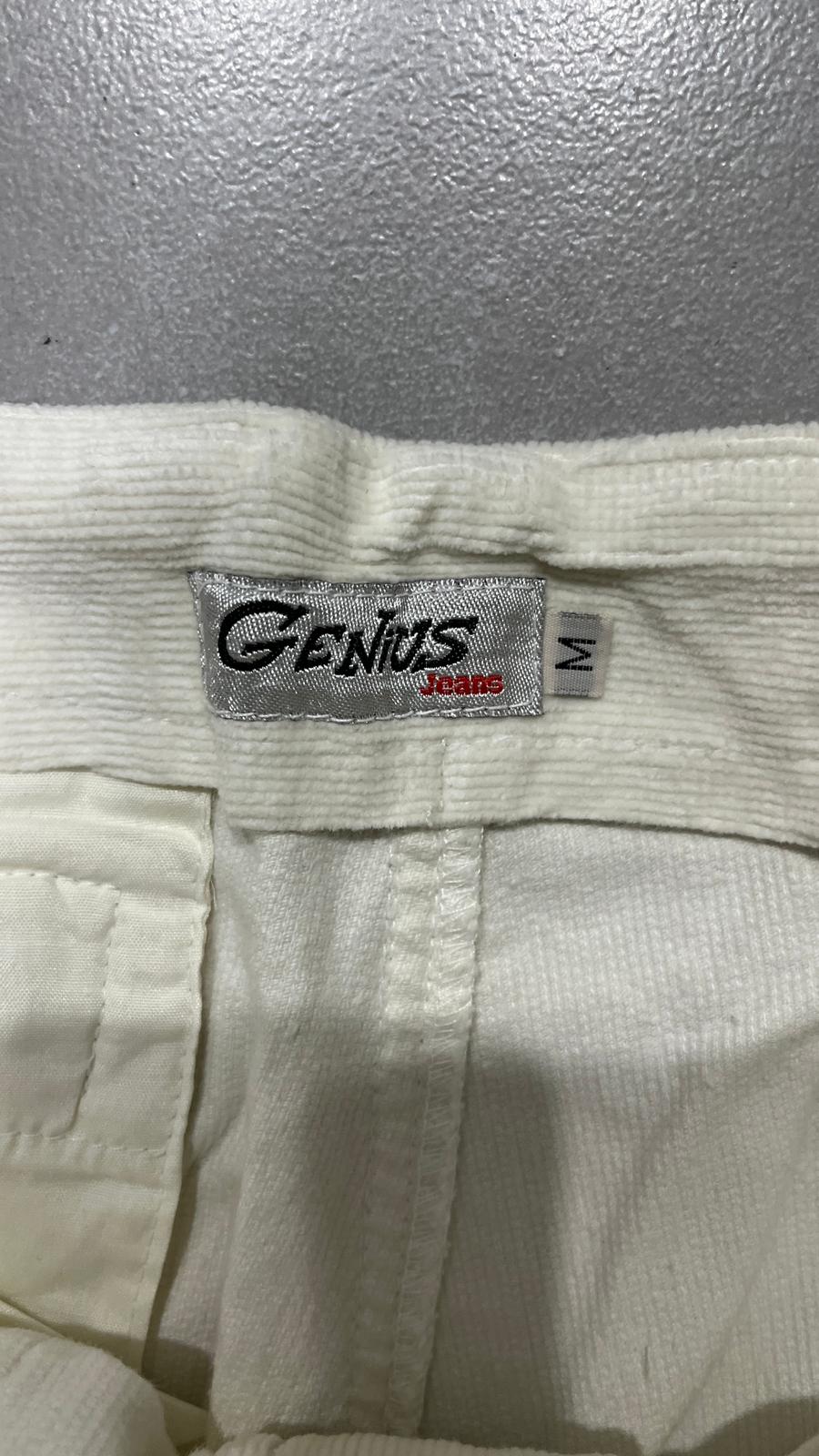 Silk Pants White Baggy Fit Low Waist (M)