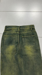 Denim Stone Wash Particular Pattern Baggy Fit (S)