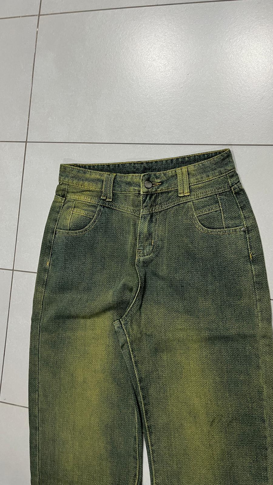 Denim Stone Wash Particular Pattern Baggy Fit (S)