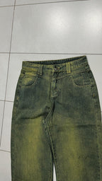 Denim Stone Wash Particular Pattern Baggy Fit (S)