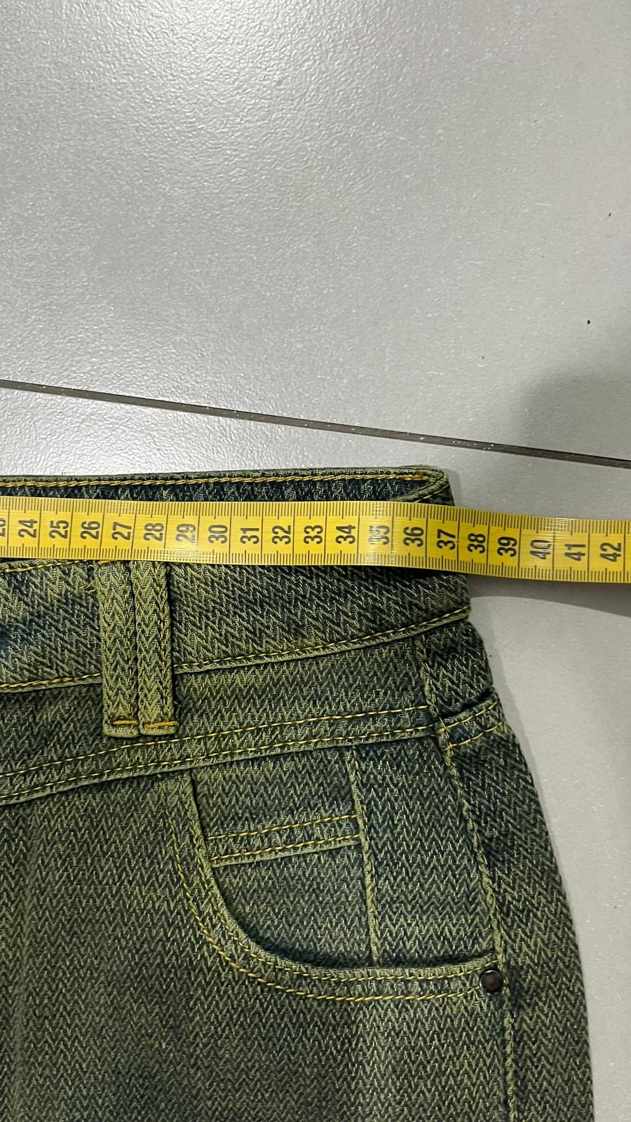 Denim Stone Wash Particular Pattern Baggy Fit (S)