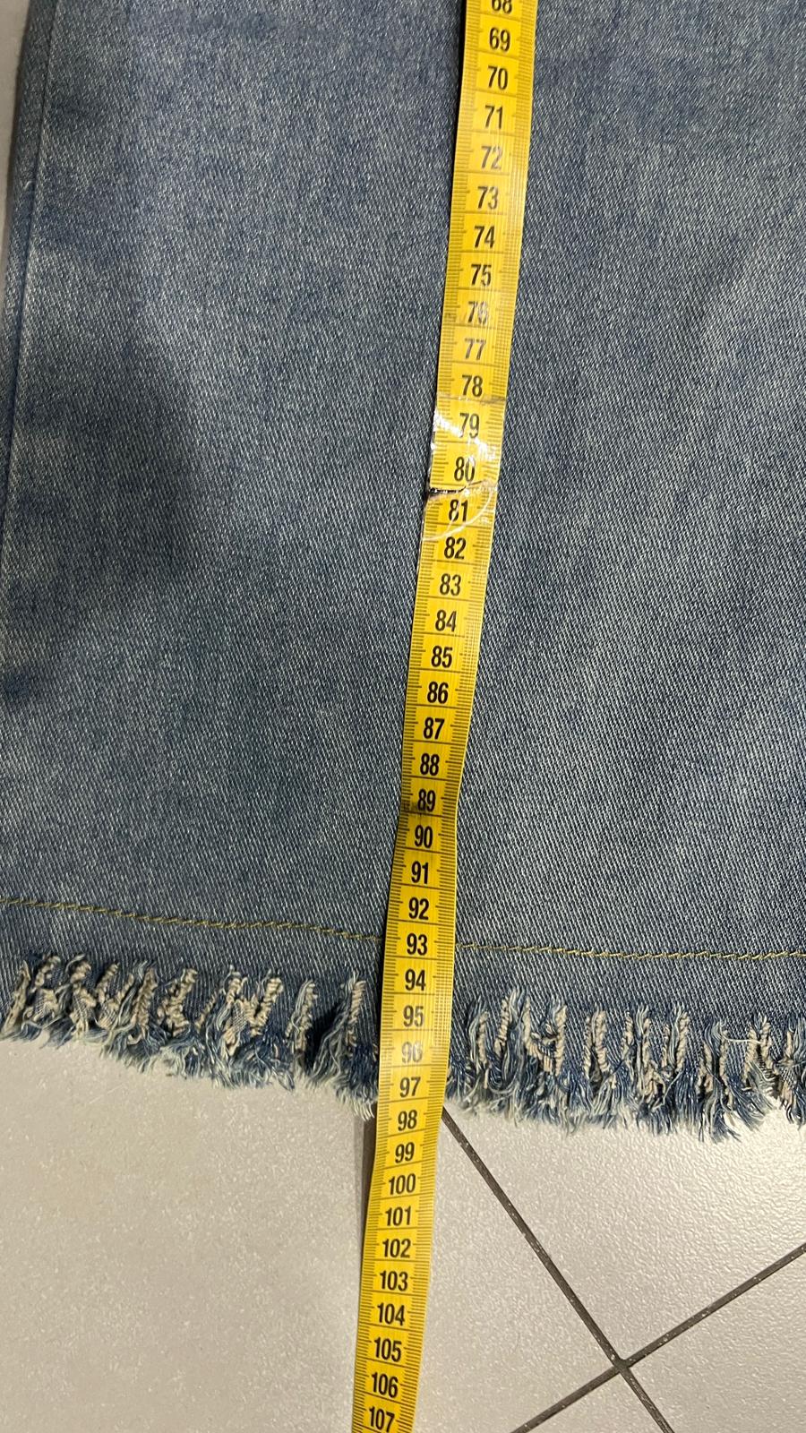 Denim Jeans Flare Sfrangiato Baggy Fit (XS)